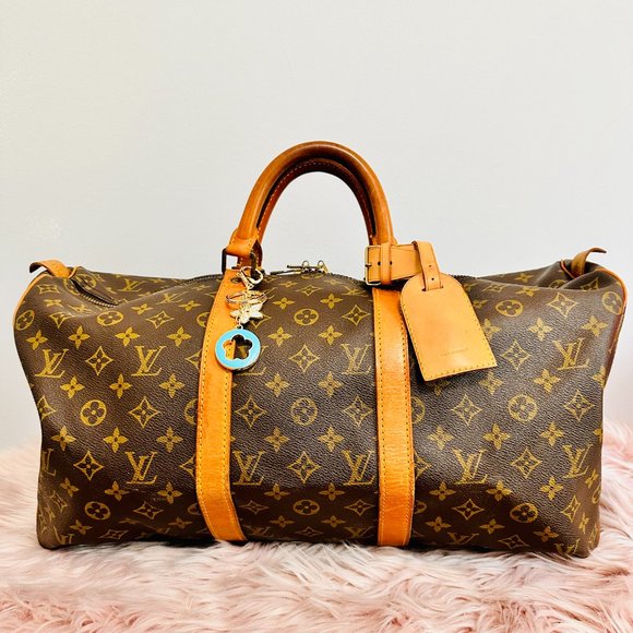 AUTHENTIC LOUIS VUITTON KEEPALL 50 MONOGRAM WITH DUST BAG LUGGAGE SET VI881 - Picture 2 of 16